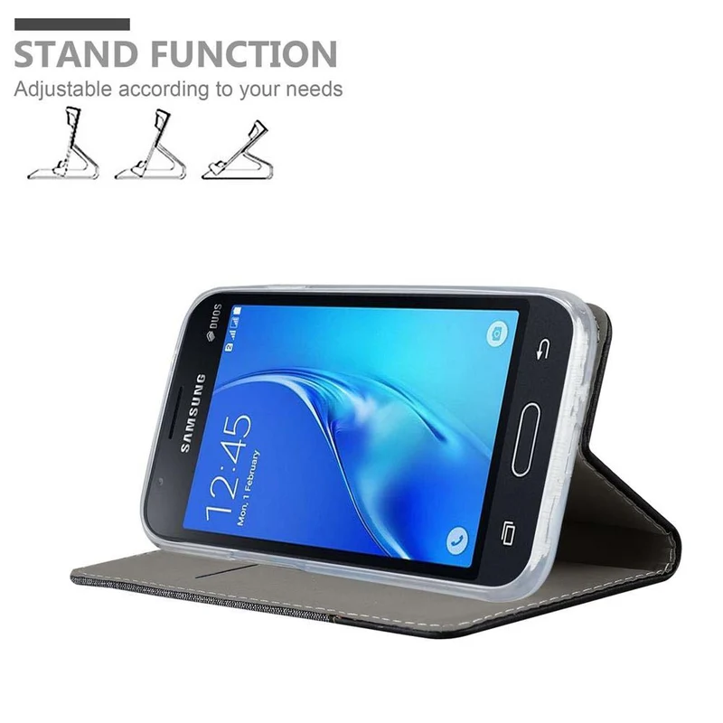 Cadorabo Hülle kompatibel mit Samsung Galaxy J1 MINI Schutzhülle mit Magnetverschluss, Standfunktion und Kartenfach