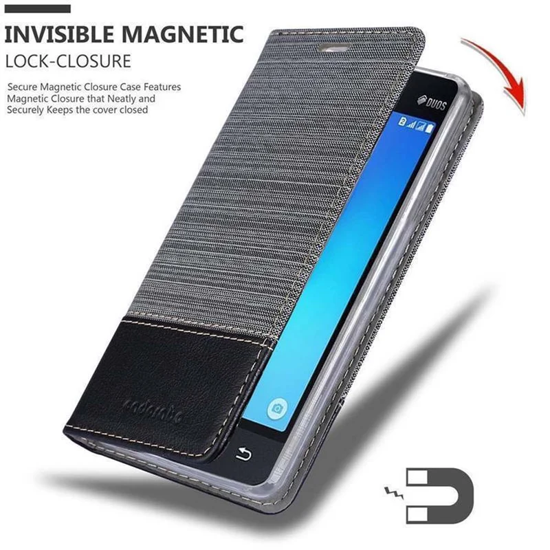 Cadorabo Hülle kompatibel mit Samsung Galaxy J1 MINI Schutzhülle mit Magnetverschluss, Standfunktion und Kartenfach