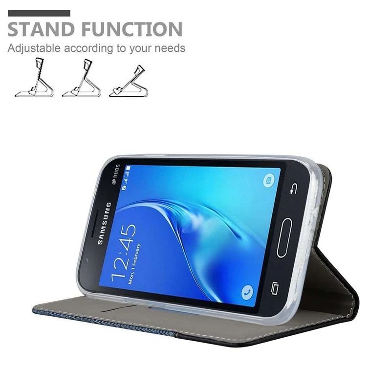 Cadorabo Hülle kompatibel mit Samsung Galaxy J1 MINI Schutzhülle mit Magnetverschluss, Standfunktion und Kartenfach