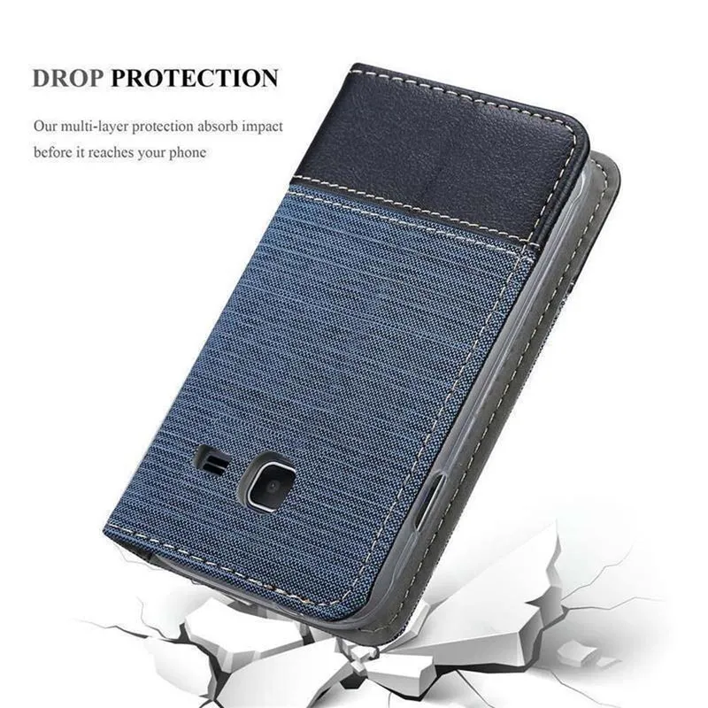 Cadorabo Hülle kompatibel mit Samsung Galaxy J1 MINI Schutzhülle mit Magnetverschluss, Standfunktion und Kartenfach