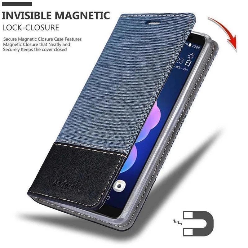 Cadorabo Hülle kompatibel mit HTC U12 PLUS Schutzhülle mit Magnetverschluss, Standfunktion und Kartenfach