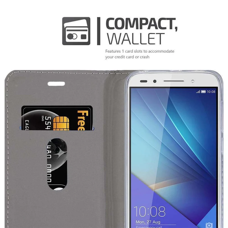 Cadorabo Hülle kompatibel mit Honor 7 Schutzhülle mit Magnetverschluss, Standfunktion und Kartenfach