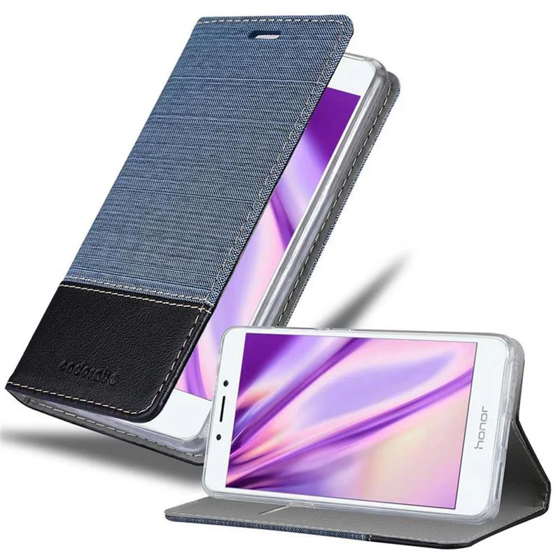 Cadorabo Hülle kompatibel mit Honor 6A Schutzhülle mit Magnetverschluss, Standfunktion und Kartenfach