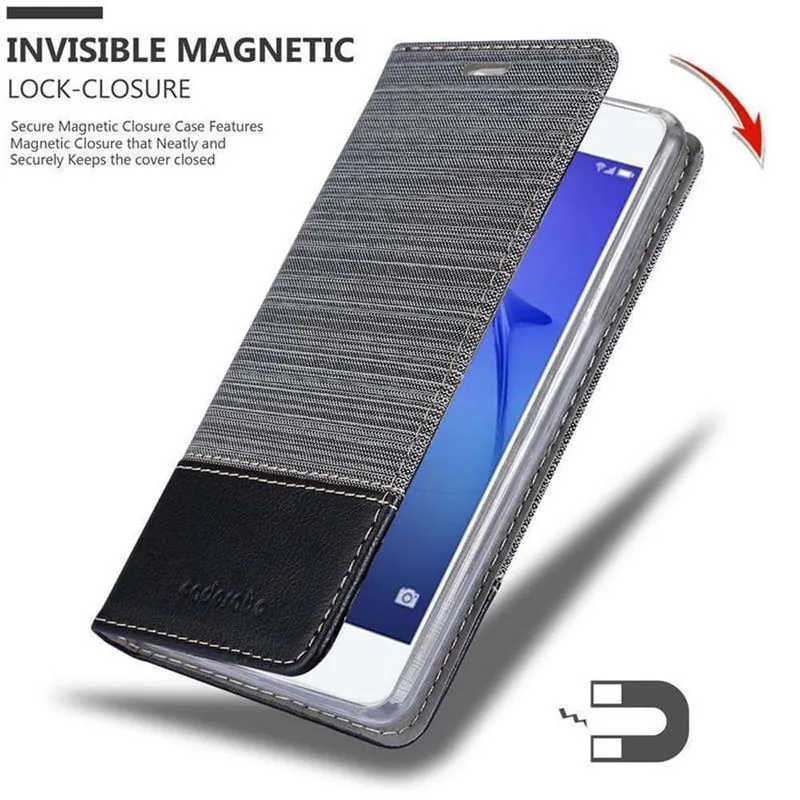 Cadorabo Hülle kompatibel mit Honor 6A Schutzhülle mit Magnetverschluss, Standfunktion und Kartenfach