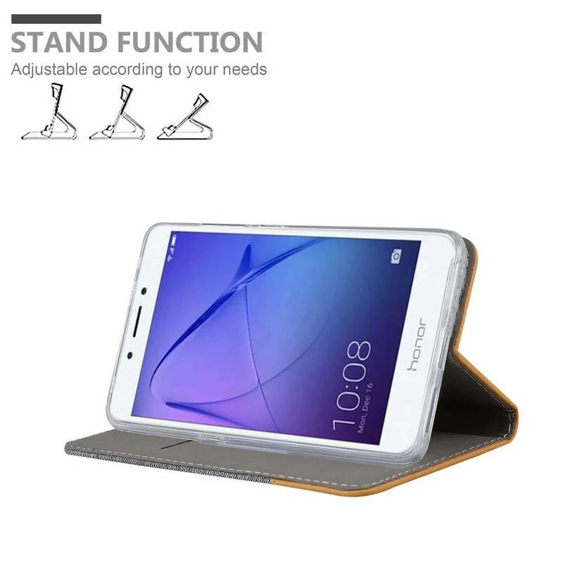 Cadorabo Hülle kompatibel mit Honor 6A Schutzhülle mit Magnetverschluss, Standfunktion und Kartenfach