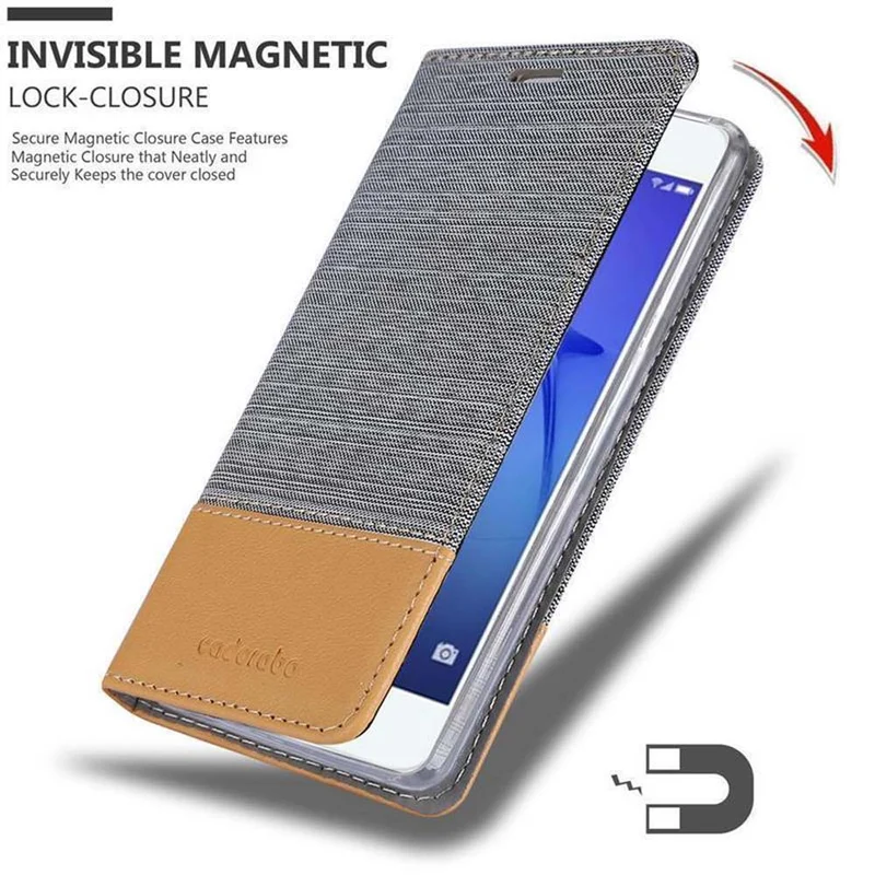 Cadorabo Hülle kompatibel mit Honor 6A Schutzhülle mit Magnetverschluss, Standfunktion und Kartenfach