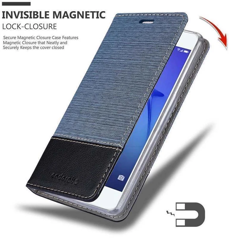 Cadorabo Hülle kompatibel mit Honor 6A Schutzhülle mit Magnetverschluss, Standfunktion und Kartenfach