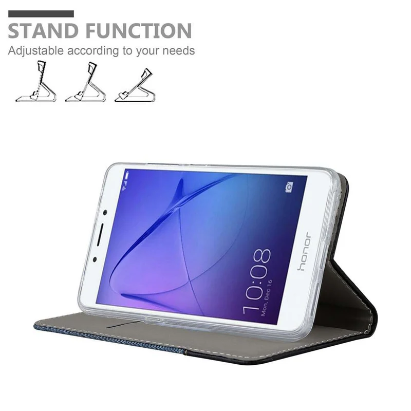 Cadorabo Hülle kompatibel mit Honor 6A Schutzhülle mit Magnetverschluss, Standfunktion und Kartenfach