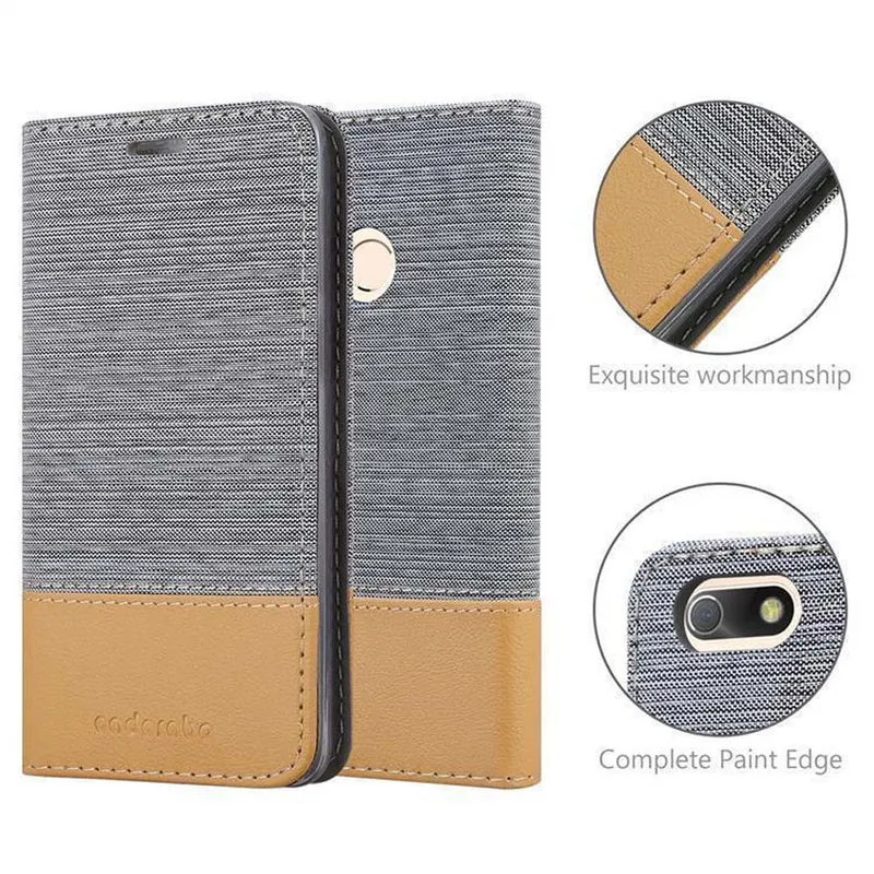 Cadorabo Hülle kompatibel mit Huawei Enjoy 7 Schutzhülle mit Magnetverschluss, Standfunktion und Kartenfach