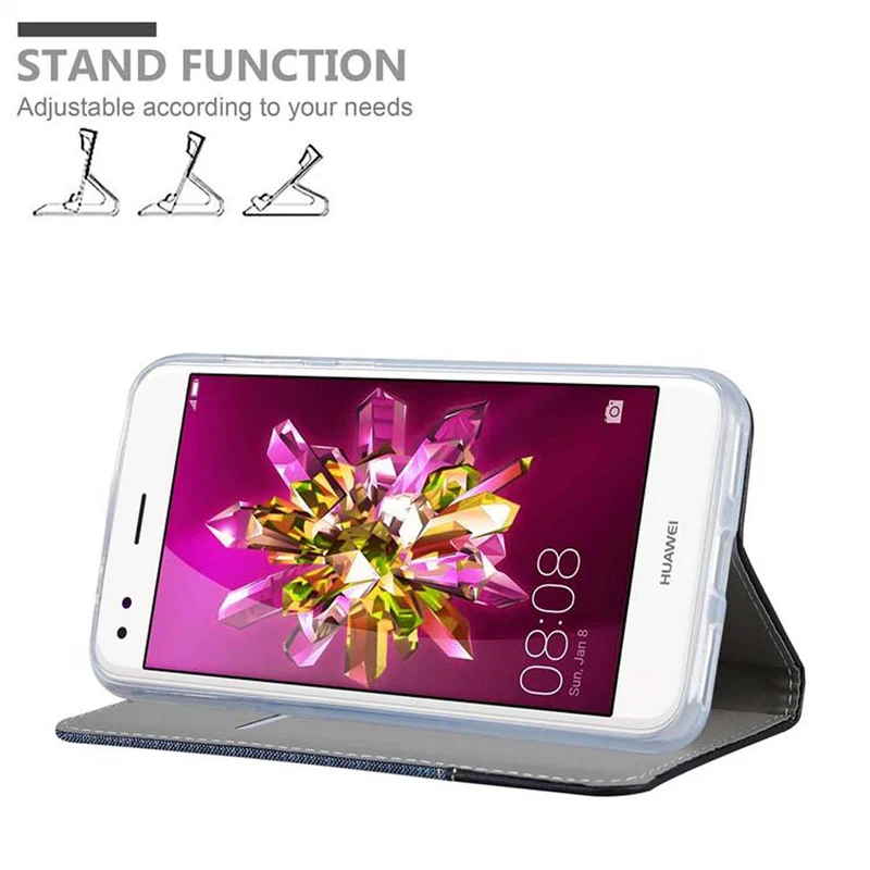 Cadorabo Hülle kompatibel mit Huawei Enjoy 7 Schutzhülle mit Magnetverschluss, Standfunktion und Kartenfach