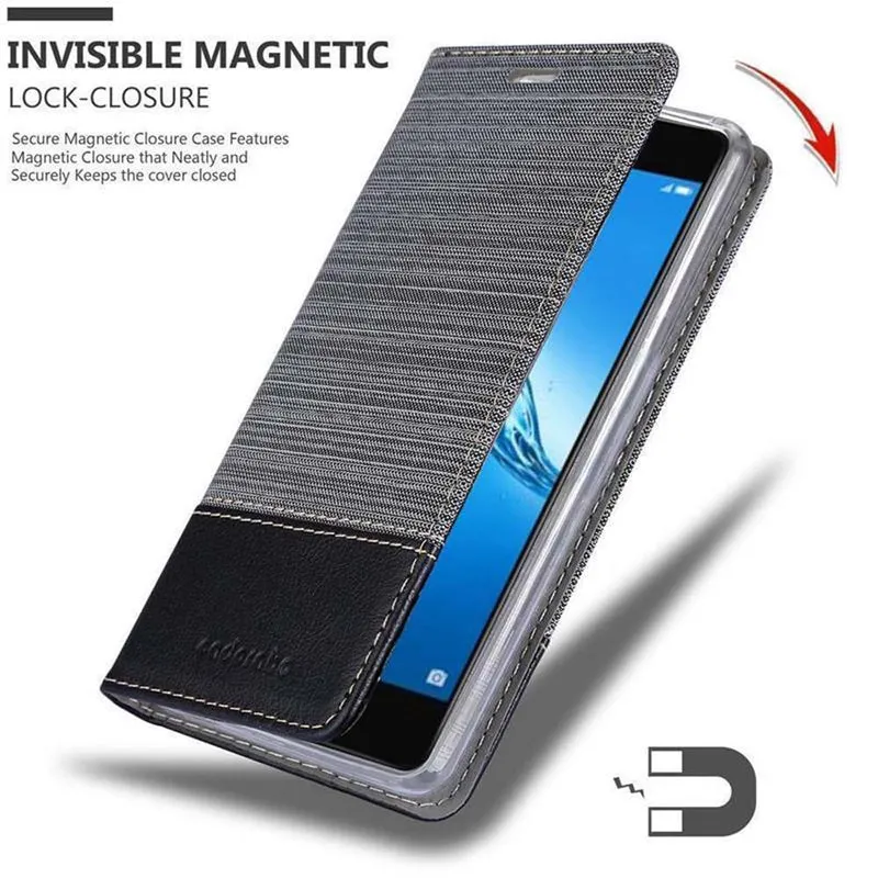 Cadorabo Hülle kompatibel mit Huawei Enjoy 7 PLUS Schutzhülle mit Magnetverschluss, Standfunktion und Kartenfach