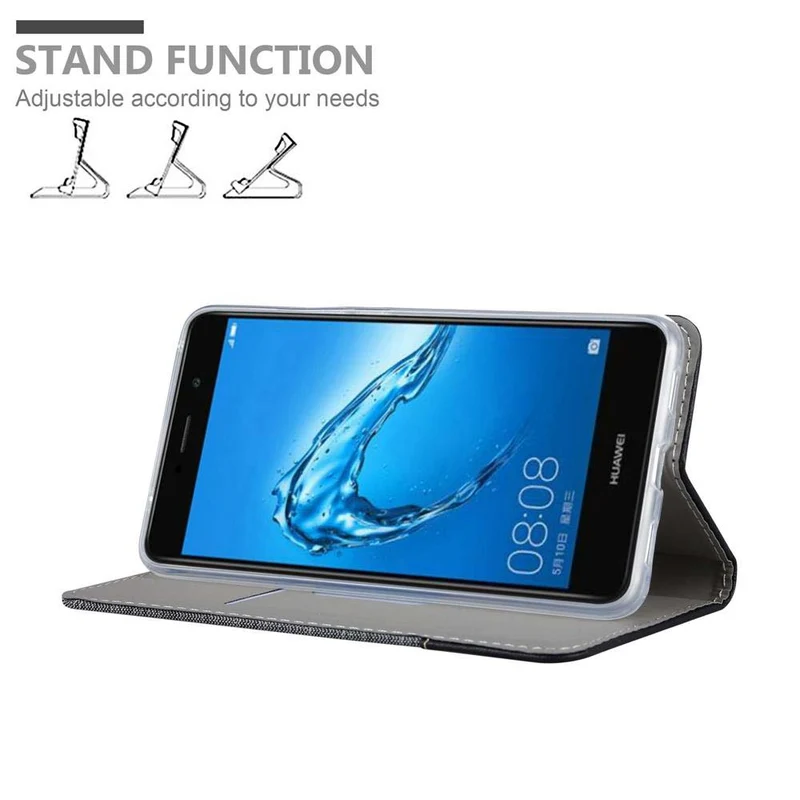 Cadorabo Hülle kompatibel mit Huawei Enjoy 7 PLUS Schutzhülle mit Magnetverschluss, Standfunktion und Kartenfach