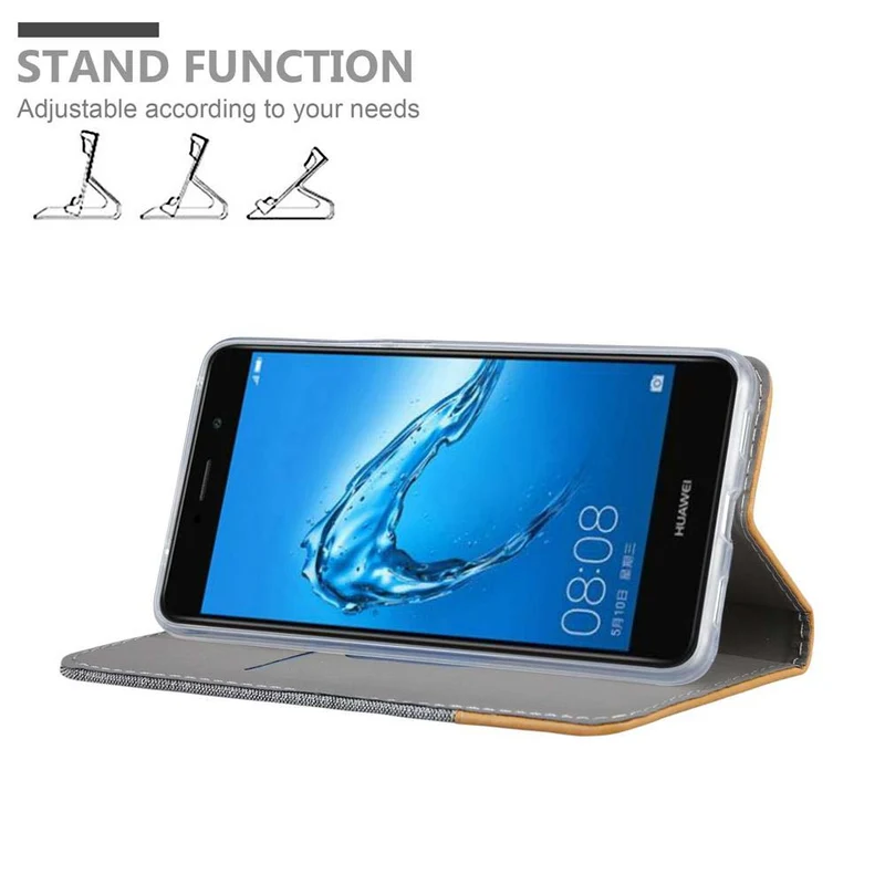 Cadorabo Hülle kompatibel mit Huawei Enjoy 7 PLUS Schutzhülle mit Magnetverschluss, Standfunktion und Kartenfach