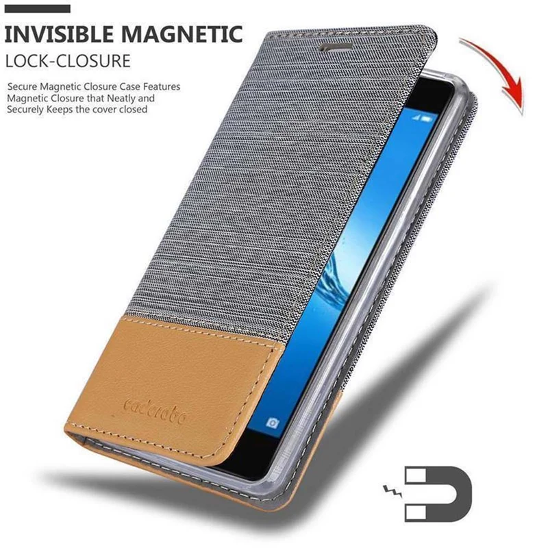 Cadorabo Hülle kompatibel mit Huawei Enjoy 7 PLUS Schutzhülle mit Magnetverschluss, Standfunktion und Kartenfach