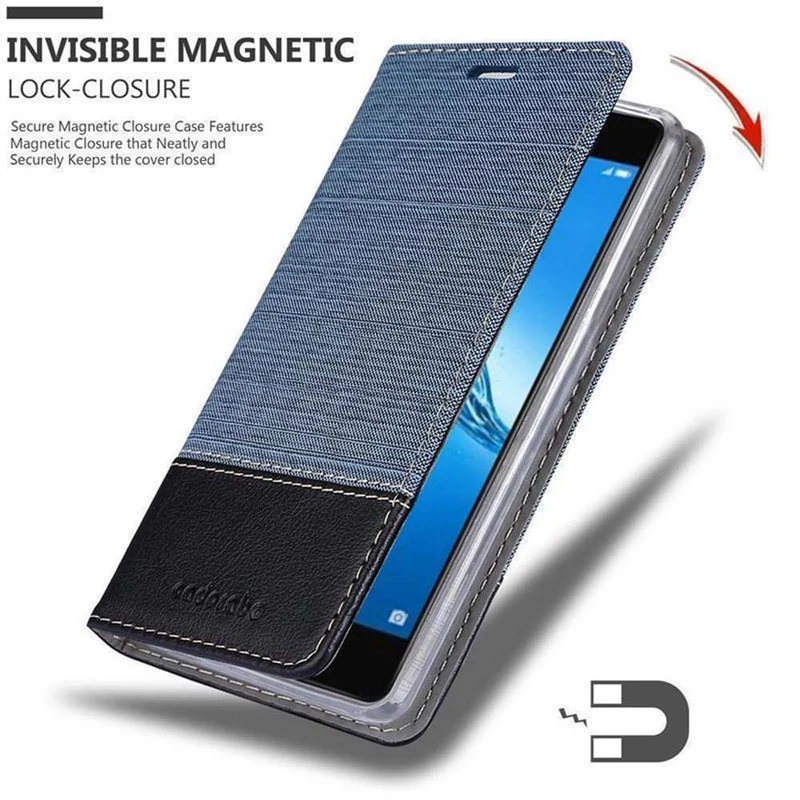 Cadorabo Hülle kompatibel mit Huawei Enjoy 7 PLUS Schutzhülle mit Magnetverschluss, Standfunktion und Kartenfach