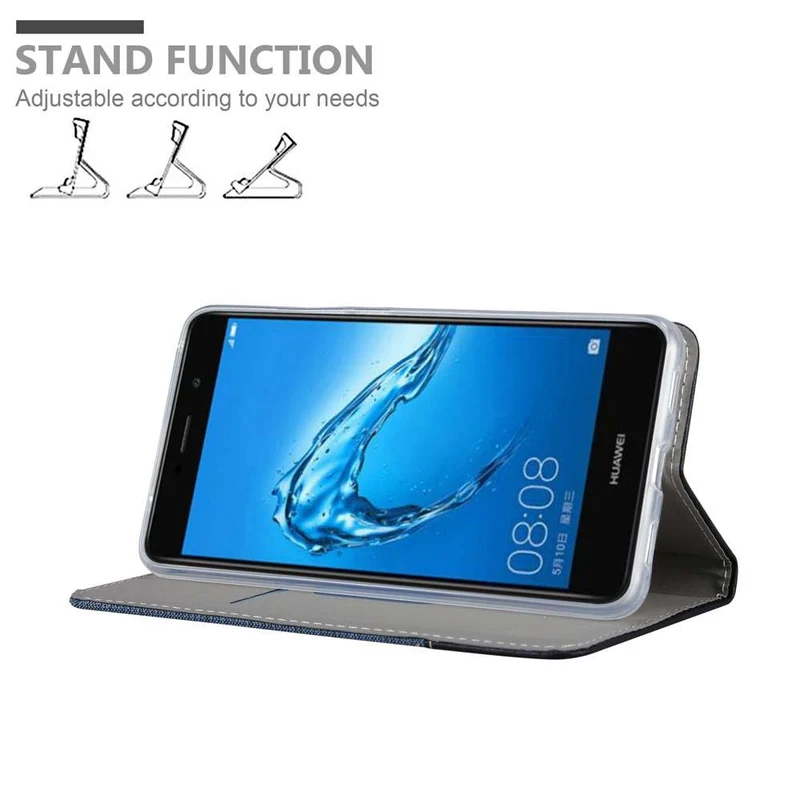 Cadorabo Hülle kompatibel mit Huawei Enjoy 7 PLUS Schutzhülle mit Magnetverschluss, Standfunktion und Kartenfach