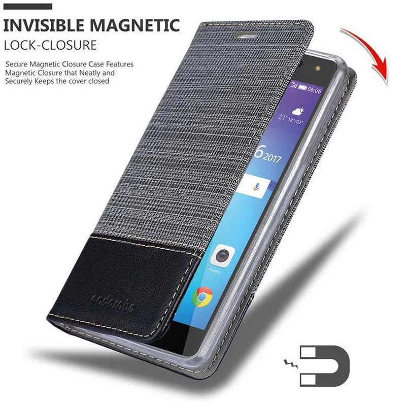 Cadorabo Hülle kompatibel mit Huawei Y5 2017 / Y6 2017 Schutzhülle mit Magnetverschluss, Standfunktion und Kartenfach