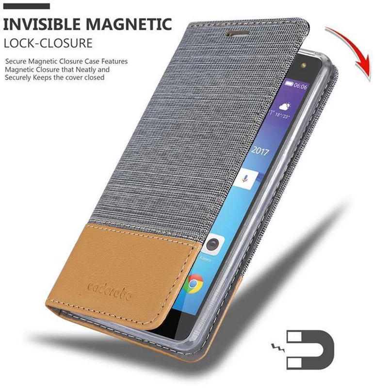 Cadorabo Hülle kompatibel mit Huawei Y5 2017 / Y6 2017 Schutzhülle mit Magnetverschluss, Standfunktion und Kartenfach