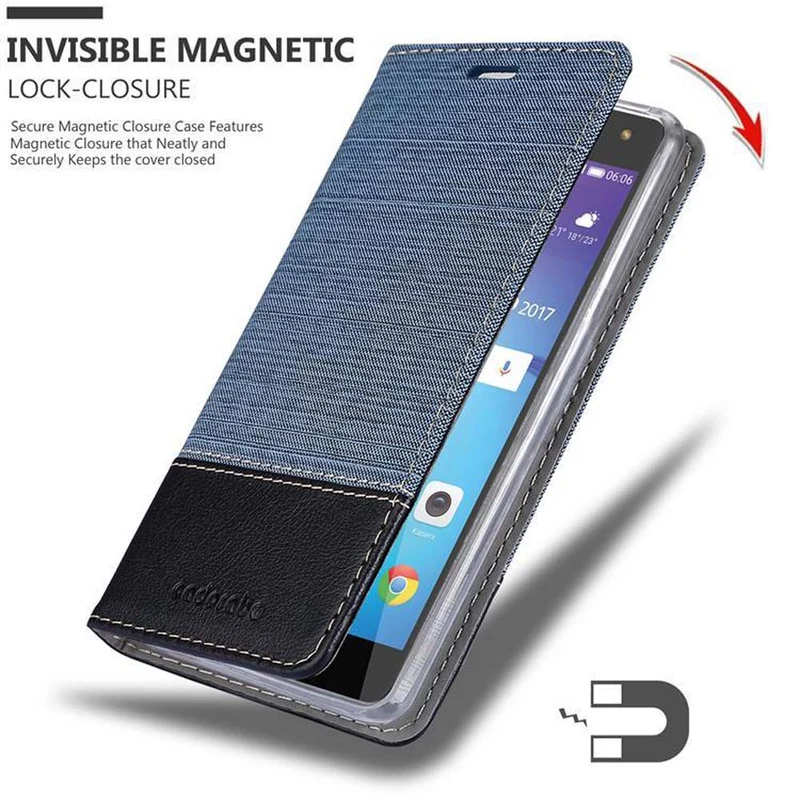 Cadorabo Hülle kompatibel mit Huawei Y5 2017 / Y6 2017 Schutzhülle mit Magnetverschluss, Standfunktion und Kartenfach