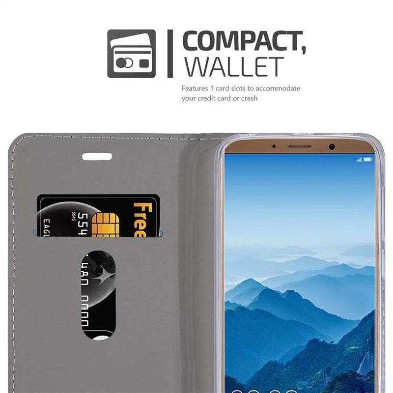 Cadorabo Hülle kompatibel mit Huawei MATE 10 / NOVA 2i Schutzhülle mit Magnetverschluss, Standfunktion und Kartenfach