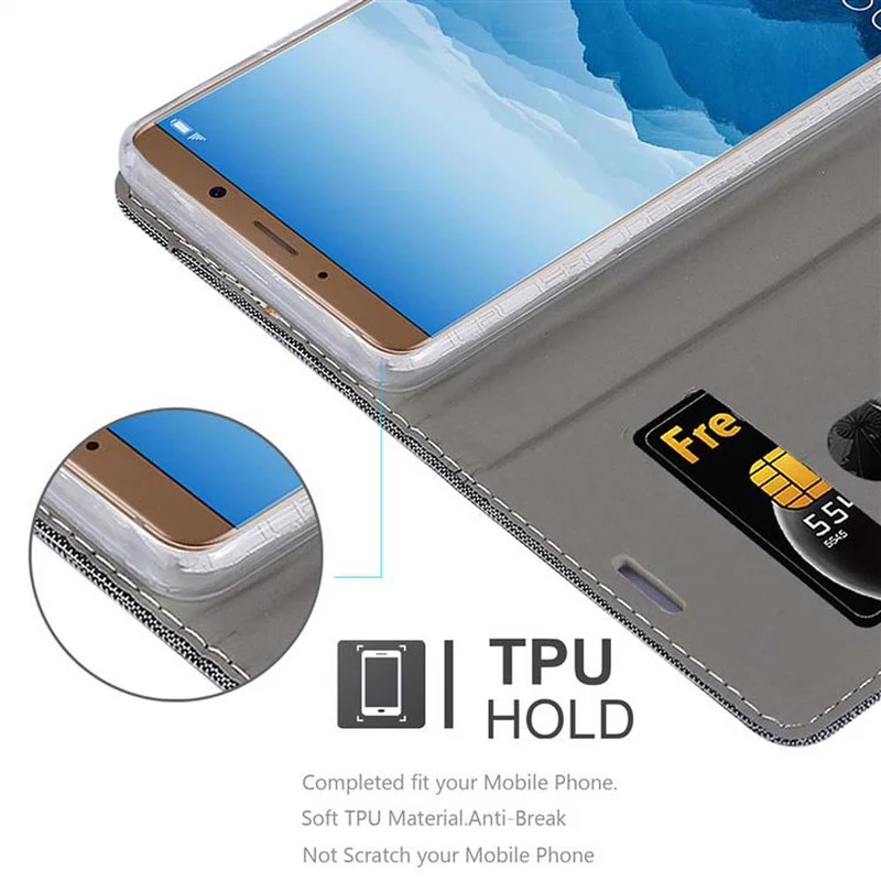 Cadorabo Hülle kompatibel mit Huawei MATE 10 / NOVA 2i Schutzhülle mit Magnetverschluss, Standfunktion und Kartenfach