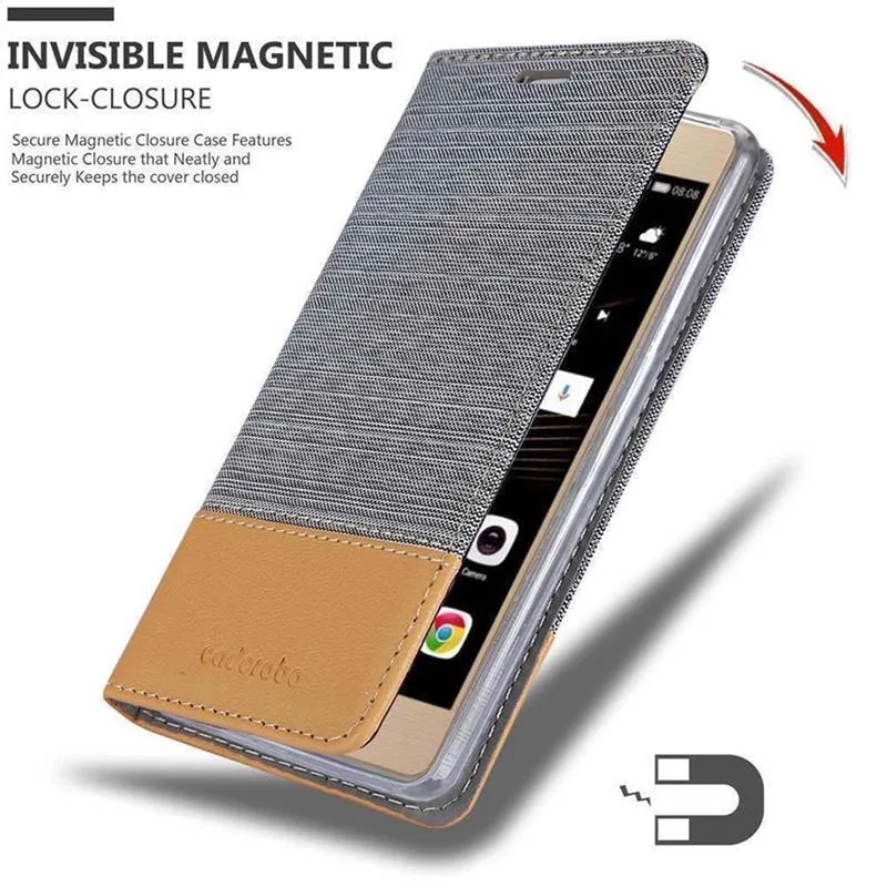 Cadorabo Hülle kompatibel mit Huawei P8 MAX Schutzhülle mit Magnetverschluss, Standfunktion und Kartenfach