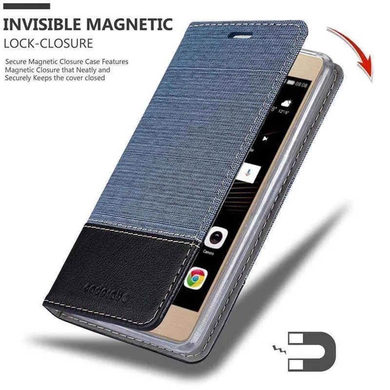 Cadorabo Hülle kompatibel mit Huawei P8 MAX Schutzhülle mit Magnetverschluss, Standfunktion und Kartenfach