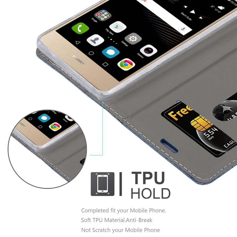 Cadorabo Hülle kompatibel mit Huawei P8 MAX Schutzhülle mit Magnetverschluss, Standfunktion und Kartenfach