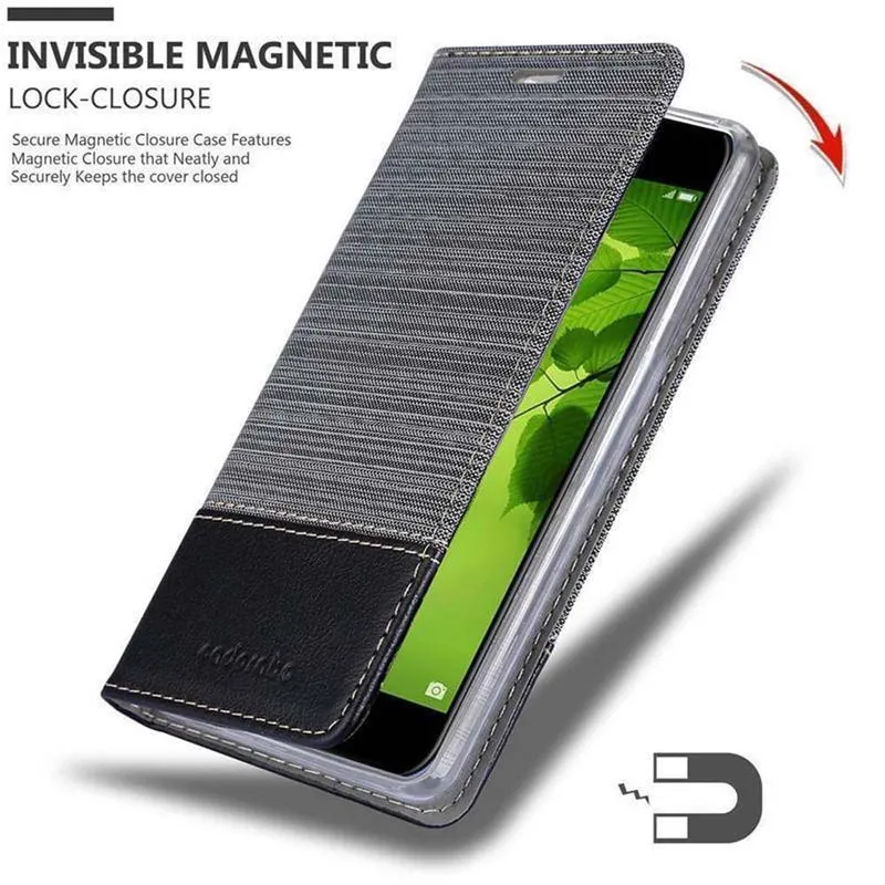 Cadorabo Hülle kompatibel mit Huawei NOVA 2 Schutzhülle mit Magnetverschluss, Standfunktion und Kartenfach