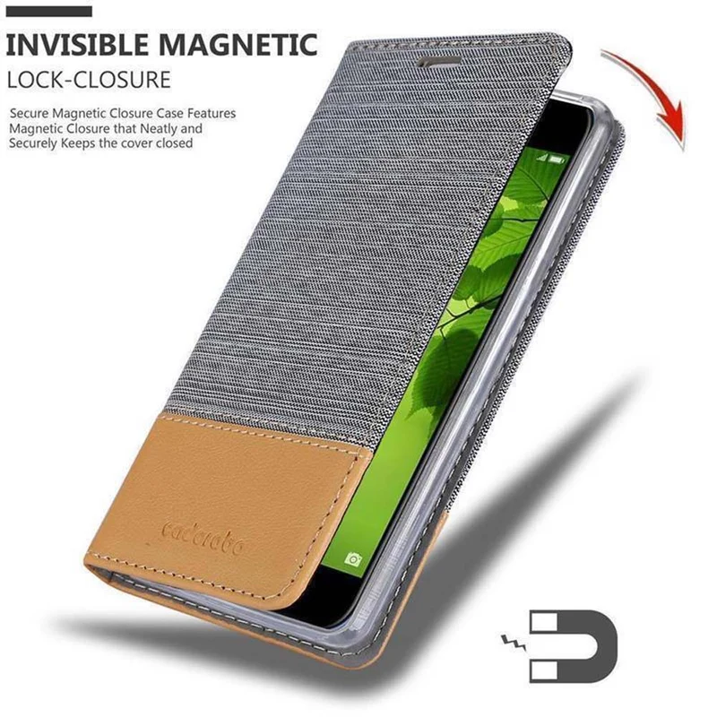 Cadorabo Hülle kompatibel mit Huawei NOVA 2 Schutzhülle mit Magnetverschluss, Standfunktion und Kartenfach
