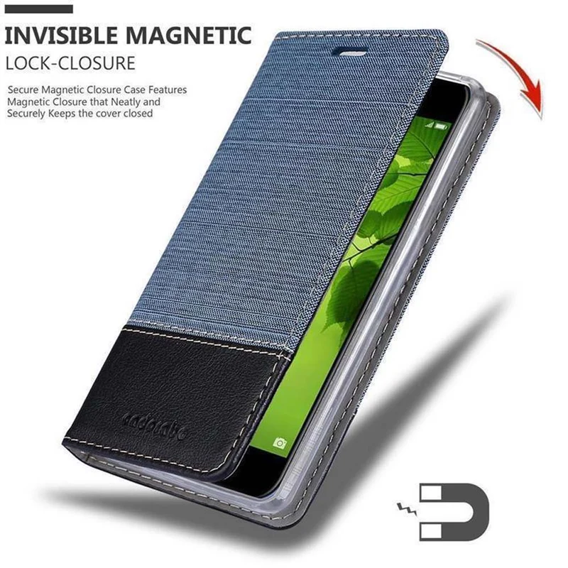 Cadorabo Hülle kompatibel mit Huawei NOVA 2 Schutzhülle mit Magnetverschluss, Standfunktion und Kartenfach