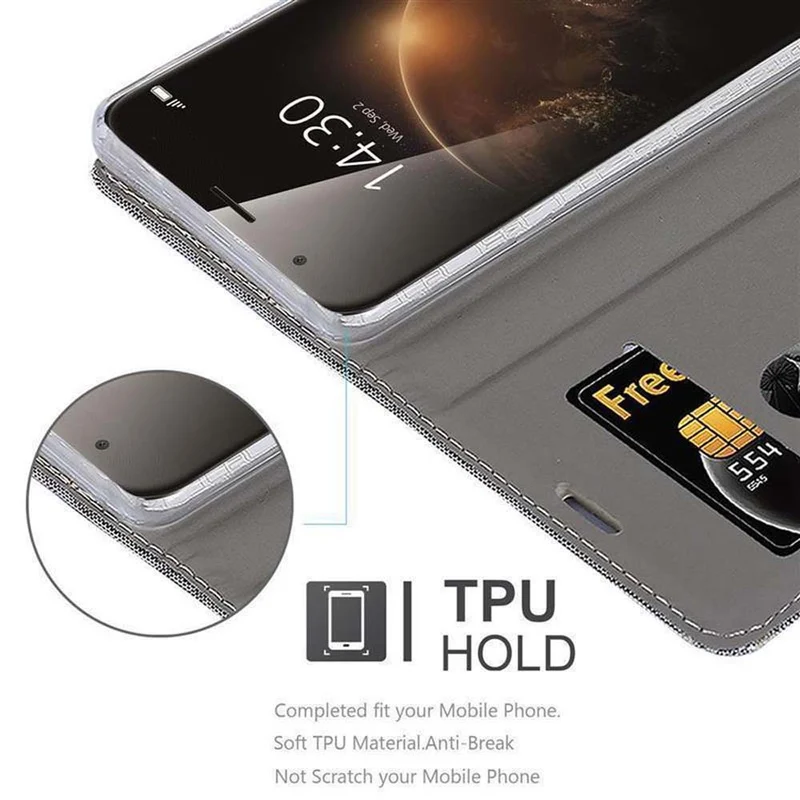 Cadorabo Hülle kompatibel mit Huawei ASCEND G7 PLUS / G8 / GX8 Schutzhülle mit Magnetverschluss, Standfunktion und Kartenfach