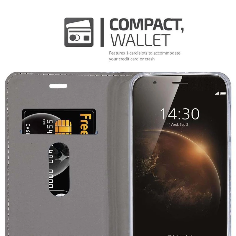 Cadorabo Hülle kompatibel mit Huawei ASCEND G7 PLUS / G8 / GX8 Schutzhülle mit Magnetverschluss, Standfunktion und Kartenfach