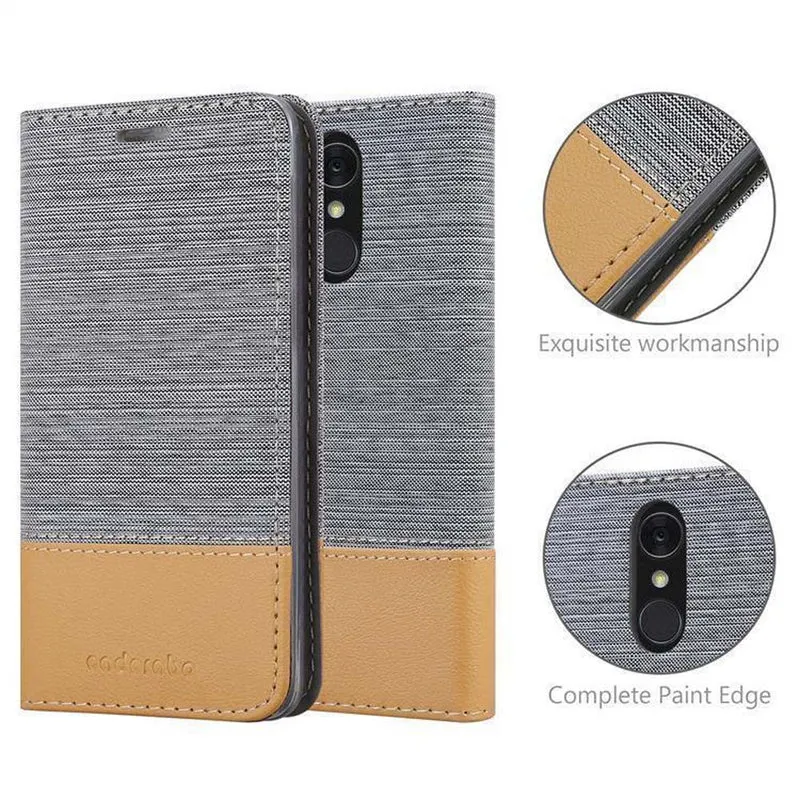 Cadorabo Hülle kompatibel mit LG Q7 / Q7a / Q7+ Schutzhülle mit Magnetverschluss, Standfunktion und Kartenfach