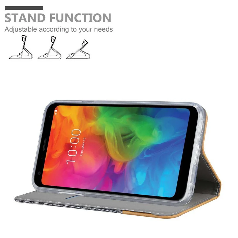 Cadorabo Hülle kompatibel mit LG Q7 / Q7a / Q7+ Schutzhülle mit Magnetverschluss, Standfunktion und Kartenfach