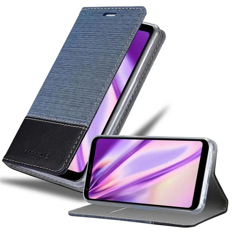 Cadorabo Hülle kompatibel mit LG Q7 / Q7a / Q7+ Schutzhülle mit Magnetverschluss, Standfunktion und Kartenfach