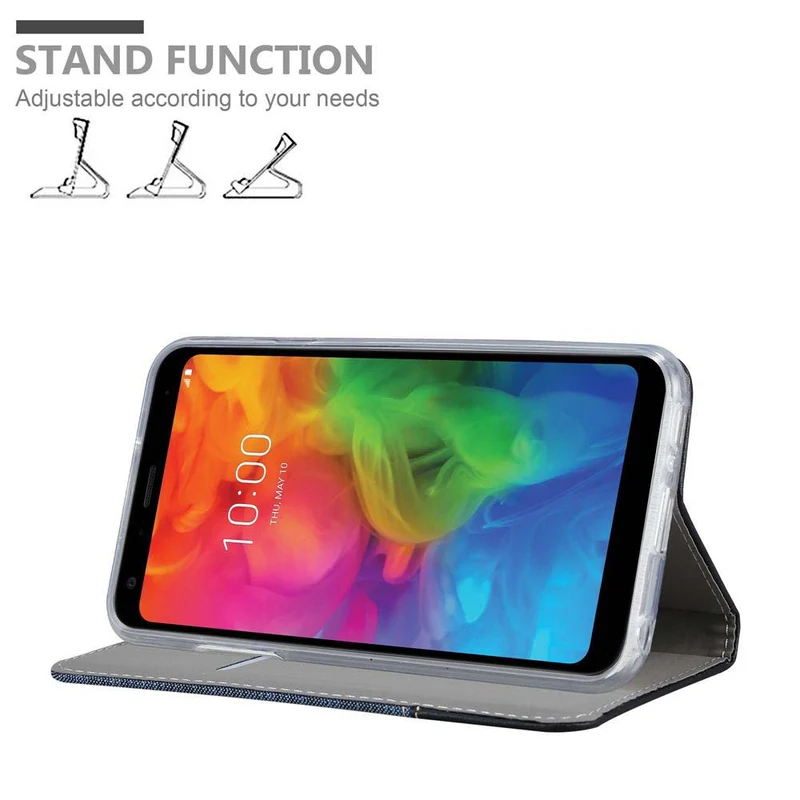 Cadorabo Hülle kompatibel mit LG Q7 / Q7a / Q7+ Schutzhülle mit Magnetverschluss, Standfunktion und Kartenfach