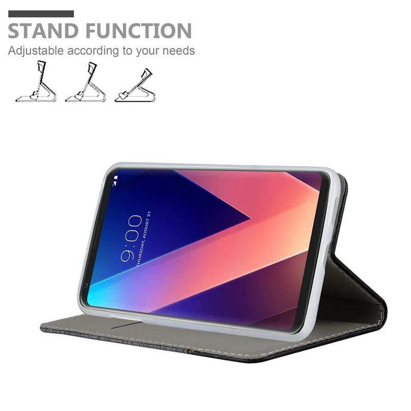 Cadorabo Hülle kompatibel mit LG V30 / V30+ / V30S / V30S+ Schutzhülle mit Magnetverschluss, Standfunktion und Kartenfach