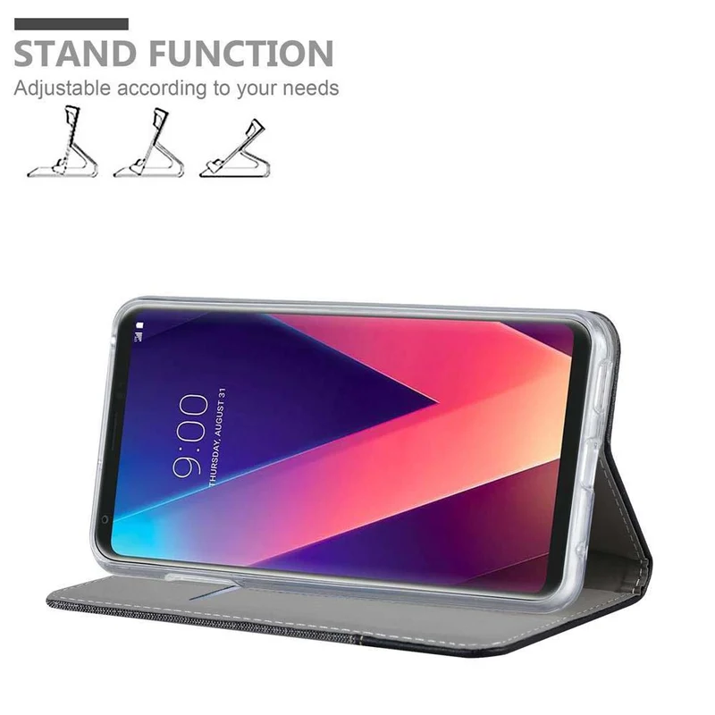 Cadorabo Hülle kompatibel mit LG V30 / V30+ / V30S / V30S+ Schutzhülle mit Magnetverschluss, Standfunktion und Kartenfach