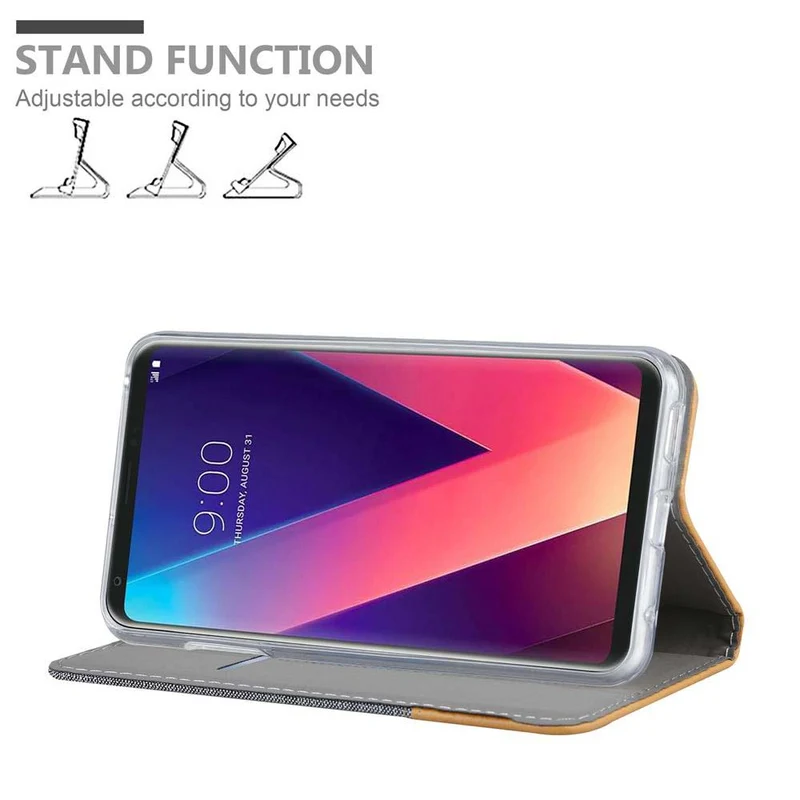 Cadorabo Hülle kompatibel mit LG V30 / V30+ / V30S / V30S+ Schutzhülle mit Magnetverschluss, Standfunktion und Kartenfach