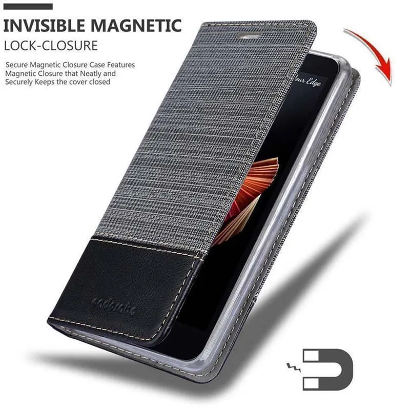 Cadorabo Hülle kompatibel mit LG X SCREEN Schutzhülle mit Magnetverschluss, Standfunktion und Kartenfach