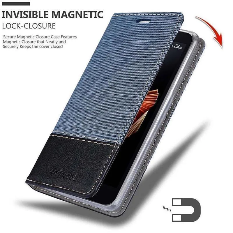 Cadorabo Hülle kompatibel mit LG X SCREEN Schutzhülle mit Magnetverschluss, Standfunktion und Kartenfach