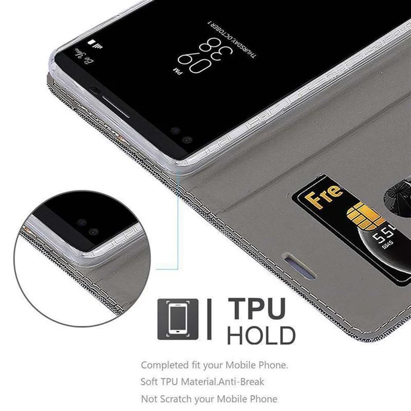 Cadorabo Hülle kompatibel mit LG V10 Schutzhülle mit Magnetverschluss, Standfunktion und Kartenfach