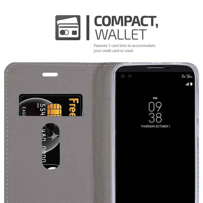 Cadorabo Hülle kompatibel mit LG V10 Schutzhülle mit Magnetverschluss, Standfunktion und Kartenfach