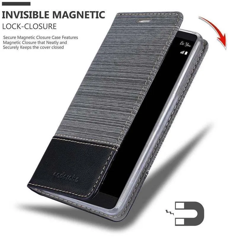 Cadorabo Hülle kompatibel mit LG V10 Schutzhülle mit Magnetverschluss, Standfunktion und Kartenfach