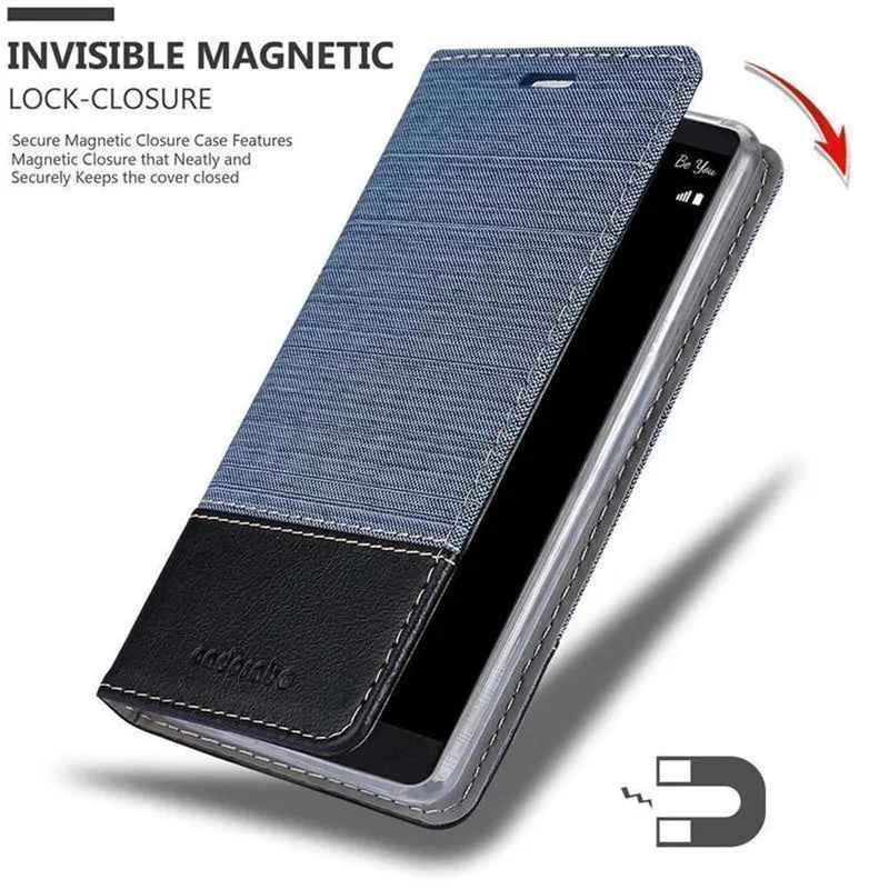 Cadorabo Hülle kompatibel mit LG V10 Schutzhülle mit Magnetverschluss, Standfunktion und Kartenfach