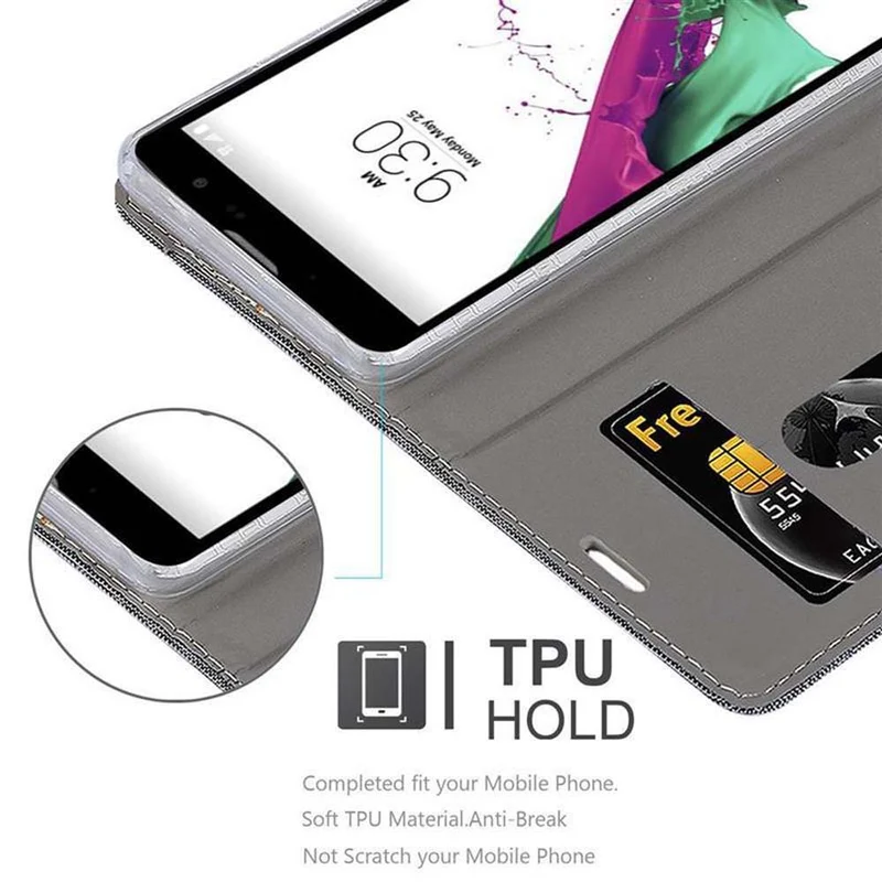 Cadorabo Hülle kompatibel mit LG G4C / G4 MINI / MAGNA Schutzhülle mit Magnetverschluss, Standfunktion und Kartenfach