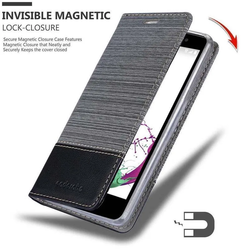 Cadorabo Hülle kompatibel mit LG G4C / G4 MINI / MAGNA Schutzhülle mit Magnetverschluss, Standfunktion und Kartenfach