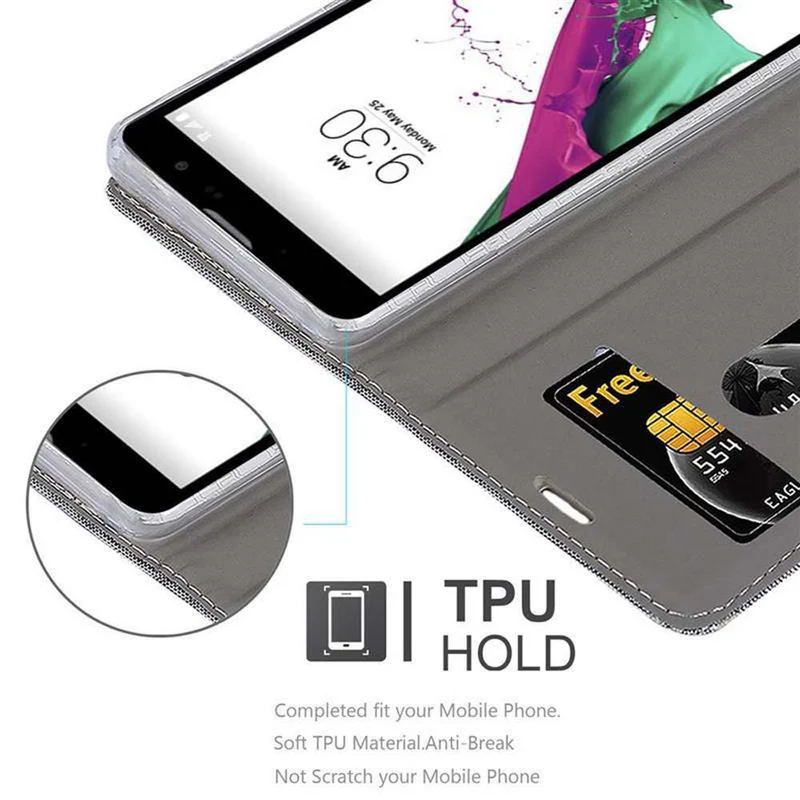 Cadorabo Hülle kompatibel mit LG G4C / G4 MINI / MAGNA Schutzhülle mit Magnetverschluss, Standfunktion und Kartenfach