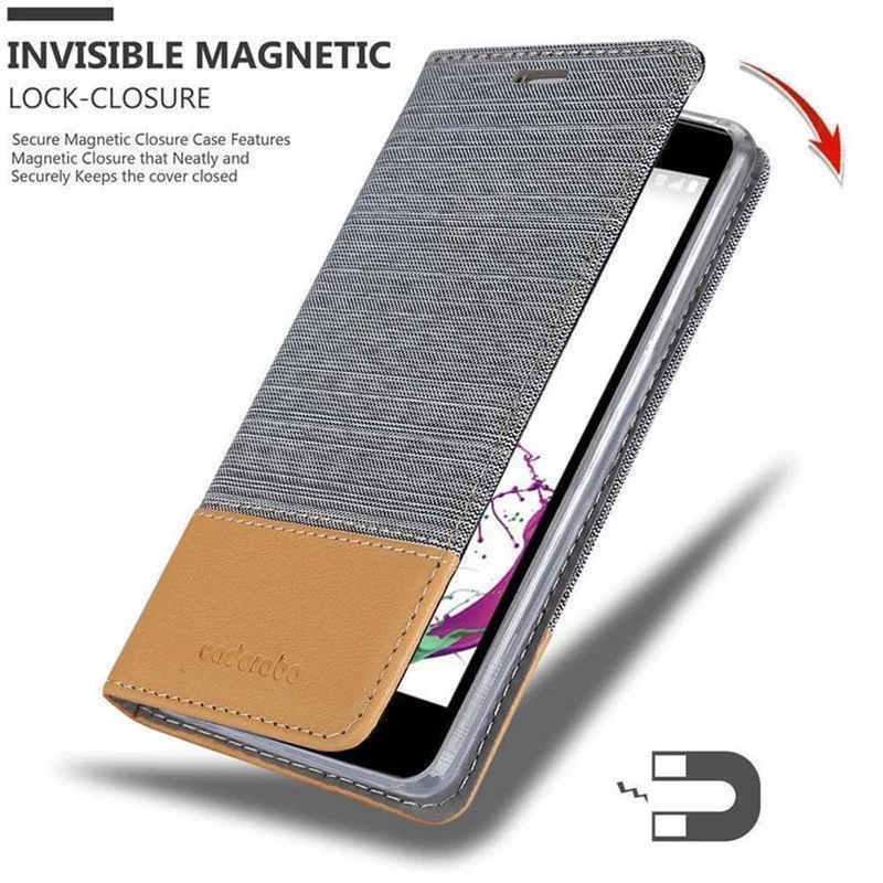Cadorabo Hülle kompatibel mit LG G4C / G4 MINI / MAGNA Schutzhülle mit Magnetverschluss, Standfunktion und Kartenfach
